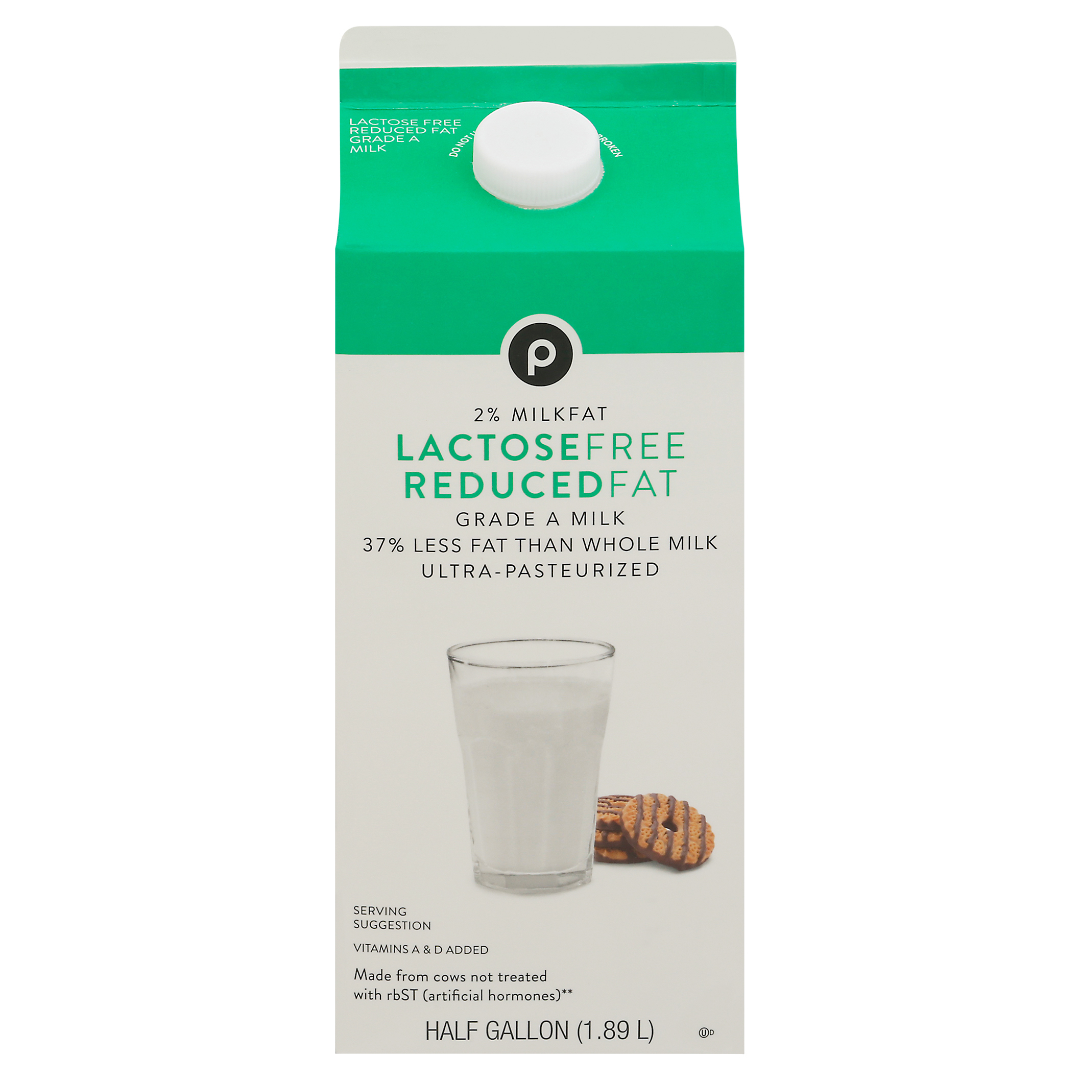 Publix 2% Milkfat Lactose Free Reduced Fat Milk 0.5 gl