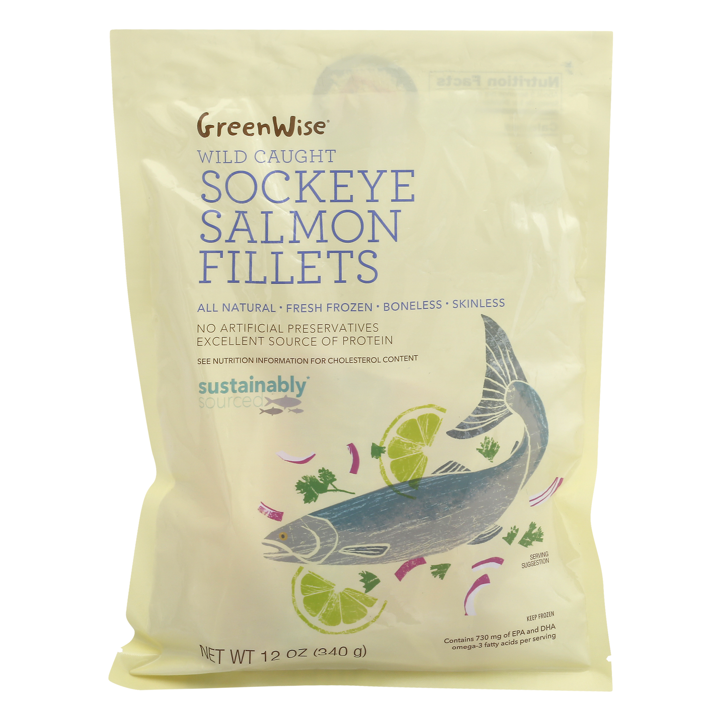 GreenWise Wild Caught Sockeye Salmon Fillets 12 oz BAG