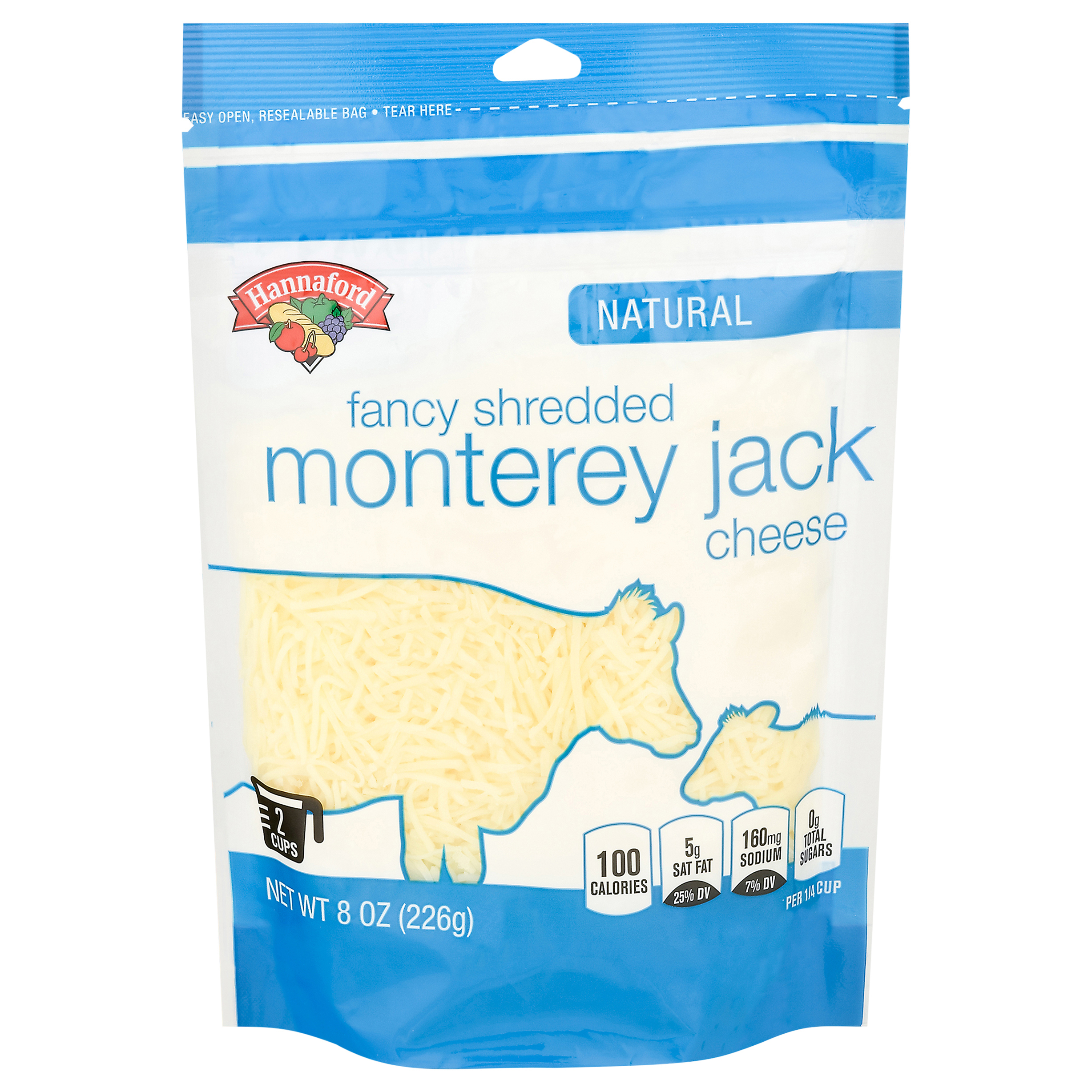 Hannaford Natural Fancy Shredded Monterey Jack Cheese 8 Oz