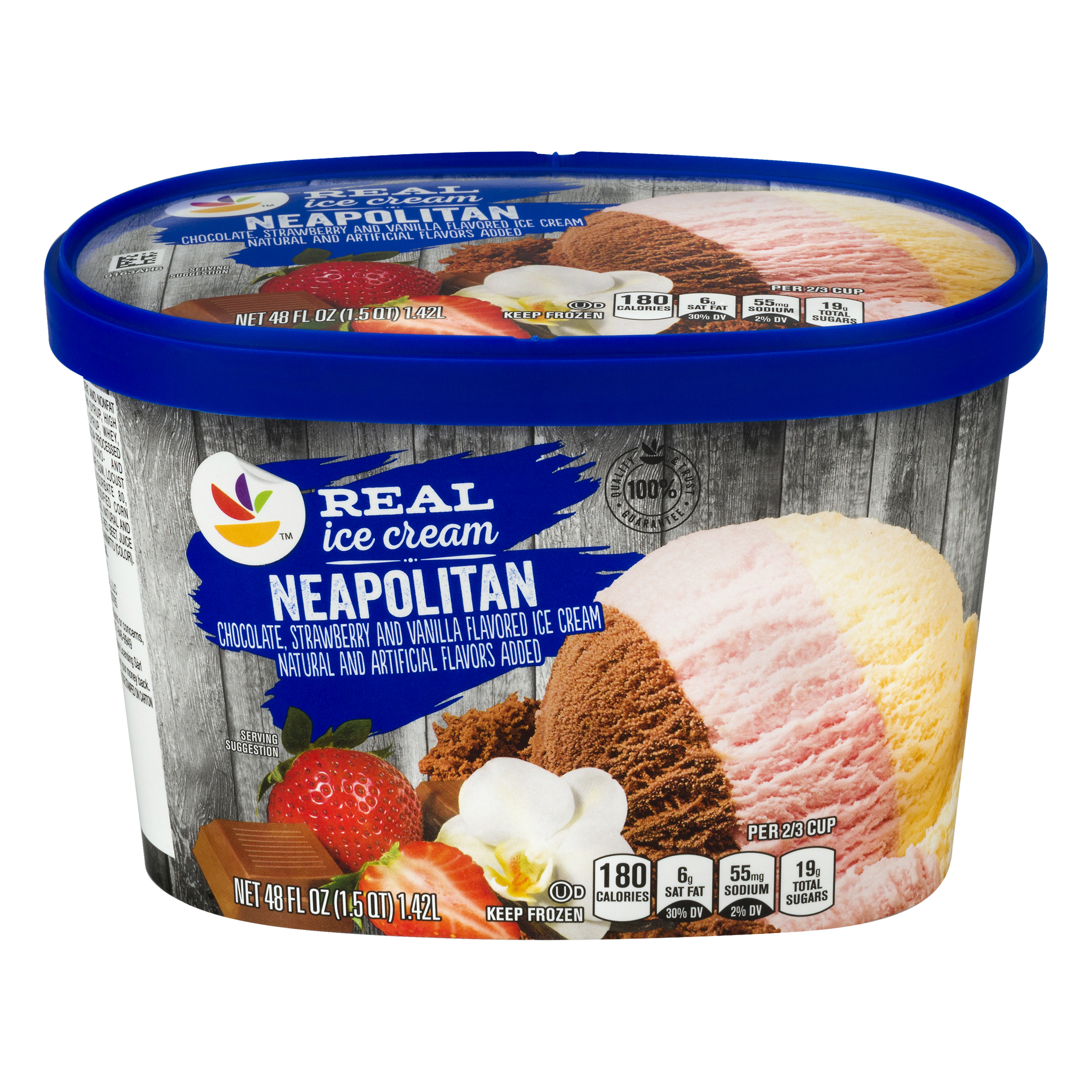 Ahold Real Neapolitan Ice Cream 48 oz CONTAINER