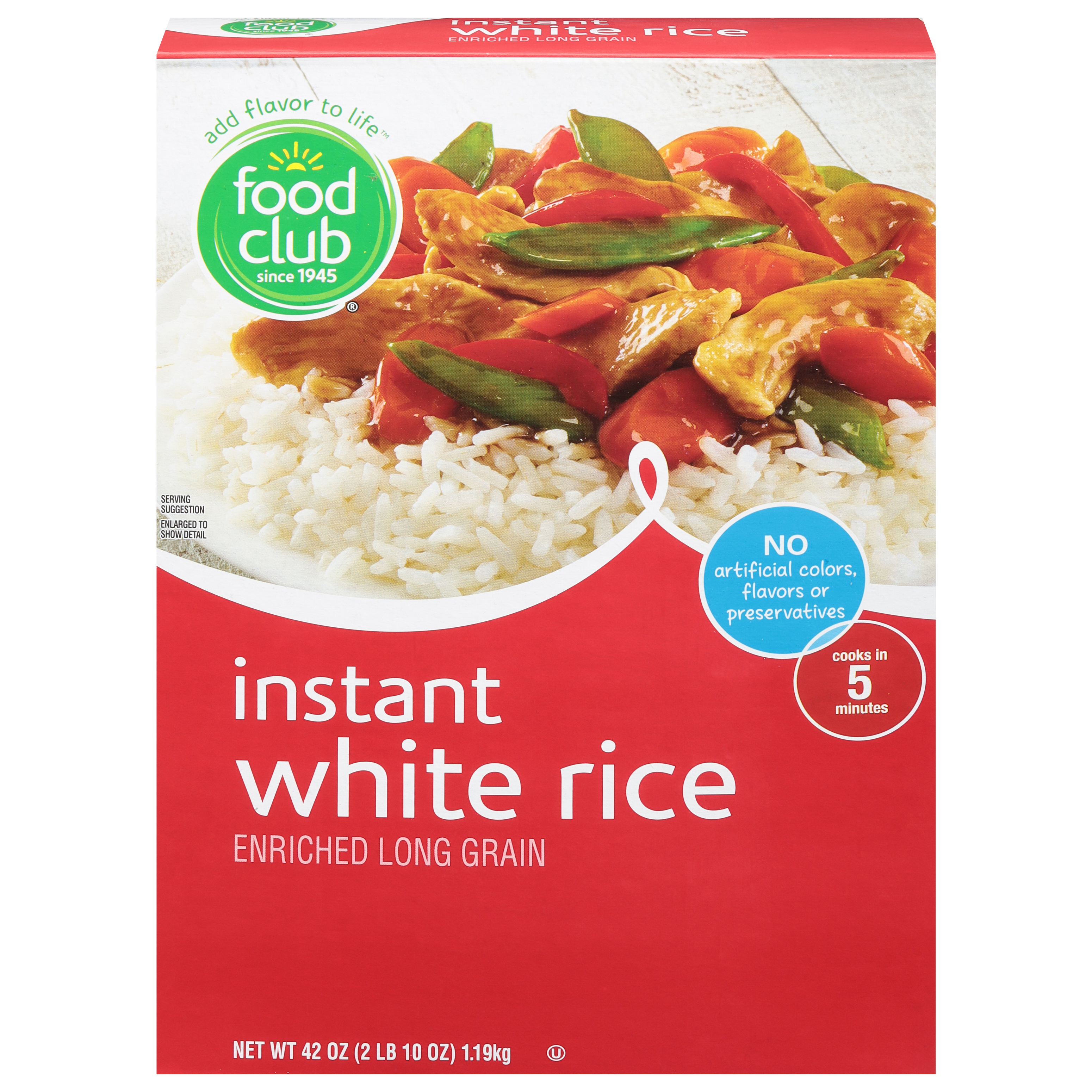 Food Club Long Grain Instant White Rice 42 oz