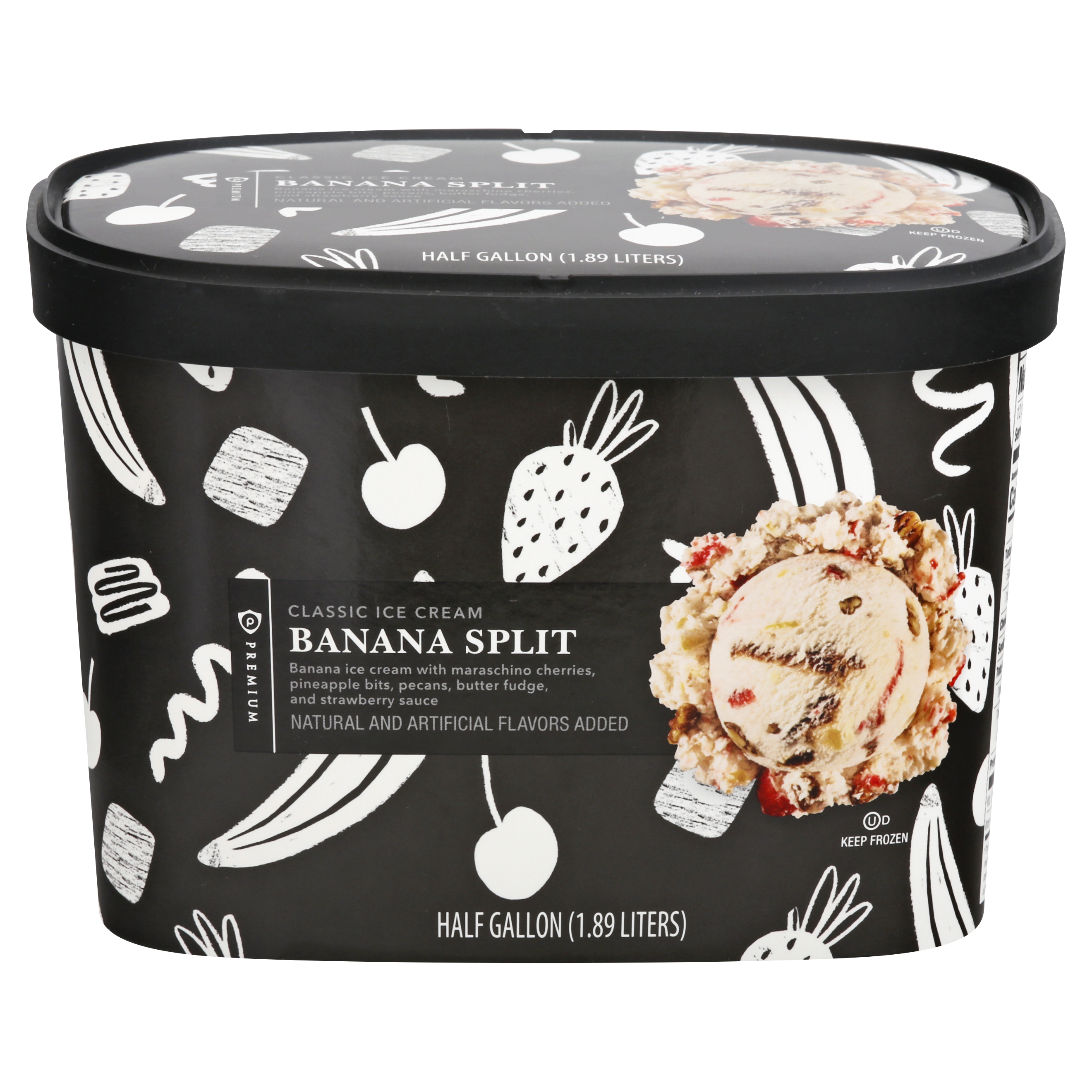 Publix Premium Classic Banana Split Ice Cream 0.5 gl CARTON