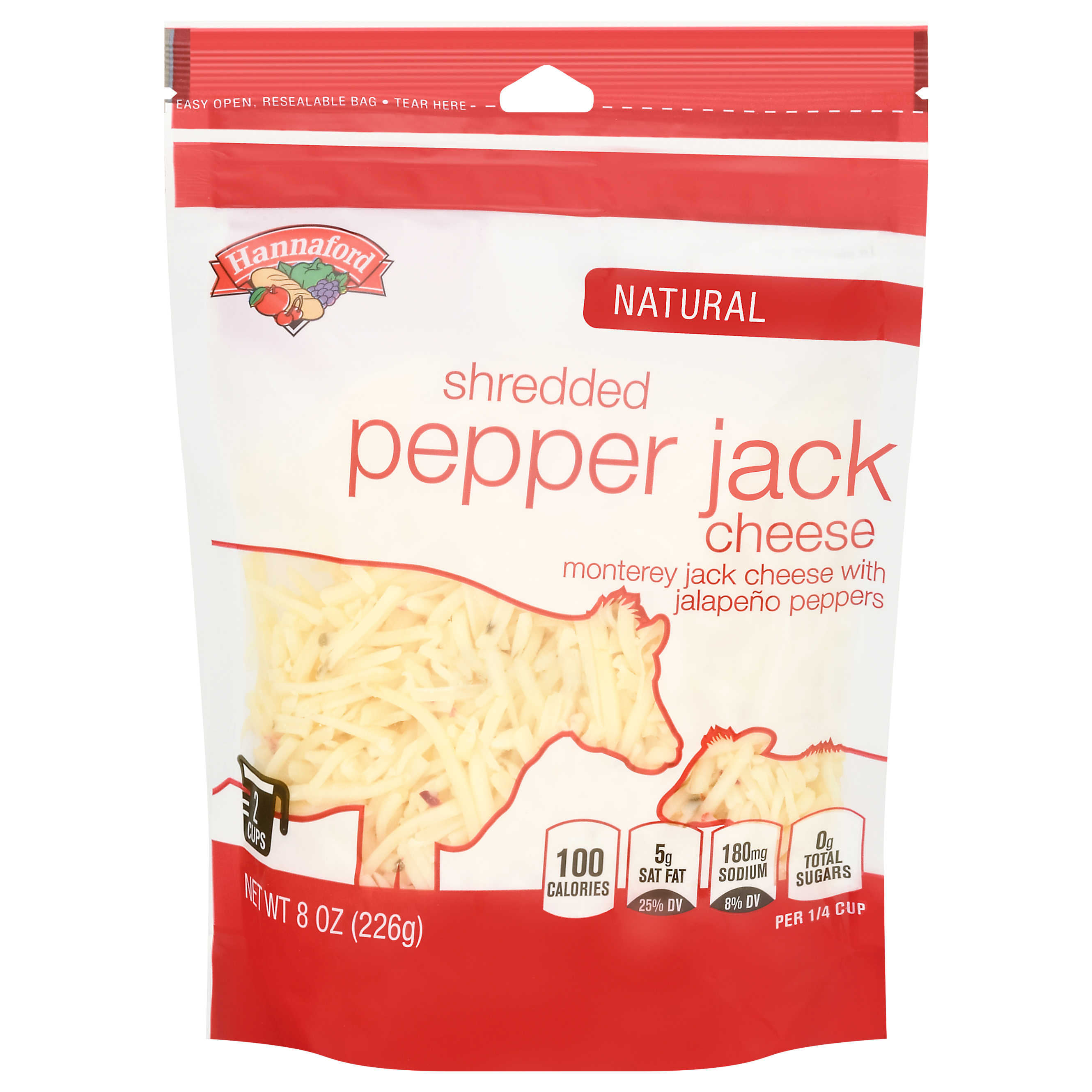 Hannaford Natural Shredded Pepper Jack Cheese 8 oz