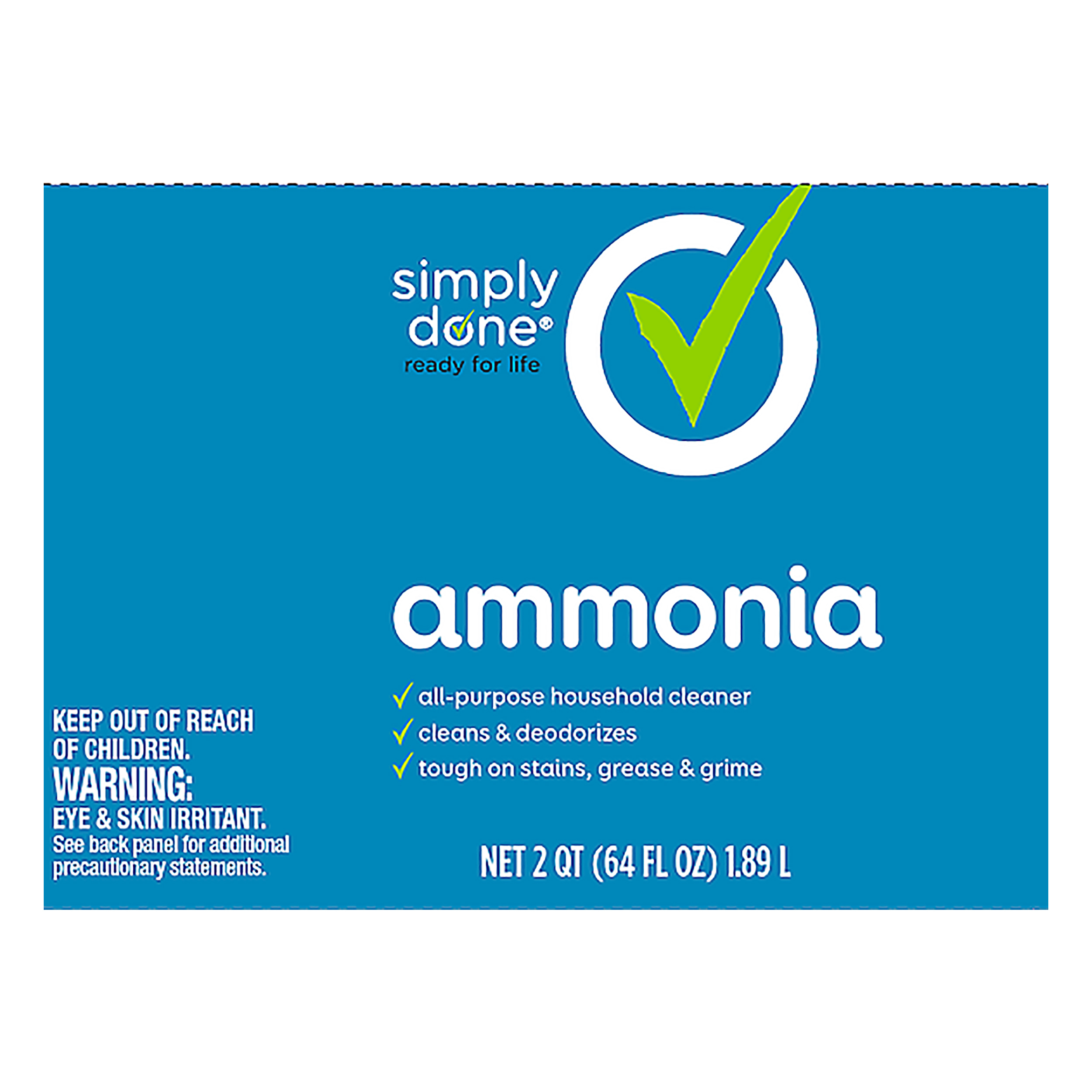 Ammonium Hydroxide, Household Ammonia, 64 oz