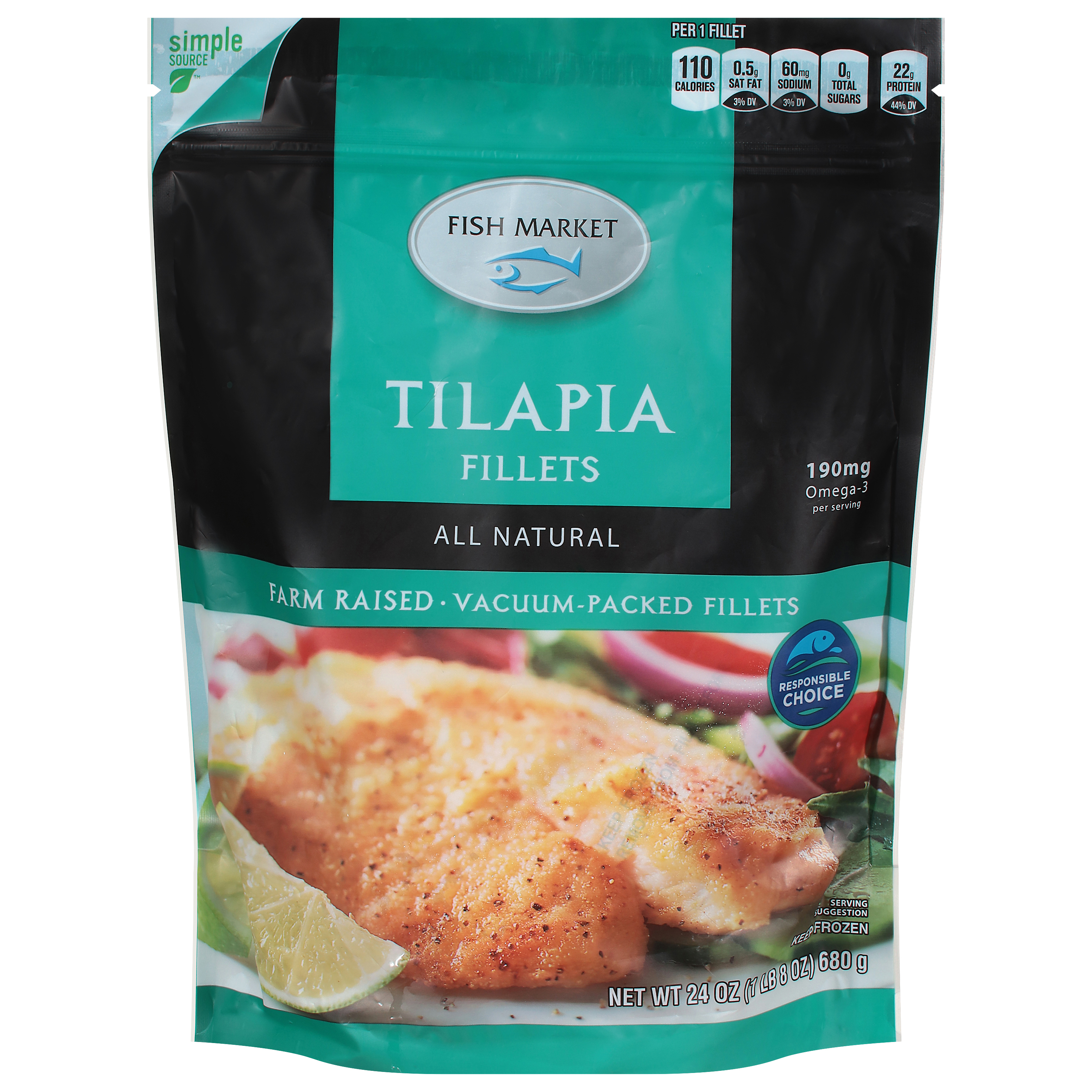 Fish Market Tilapia Fillets 24 oz