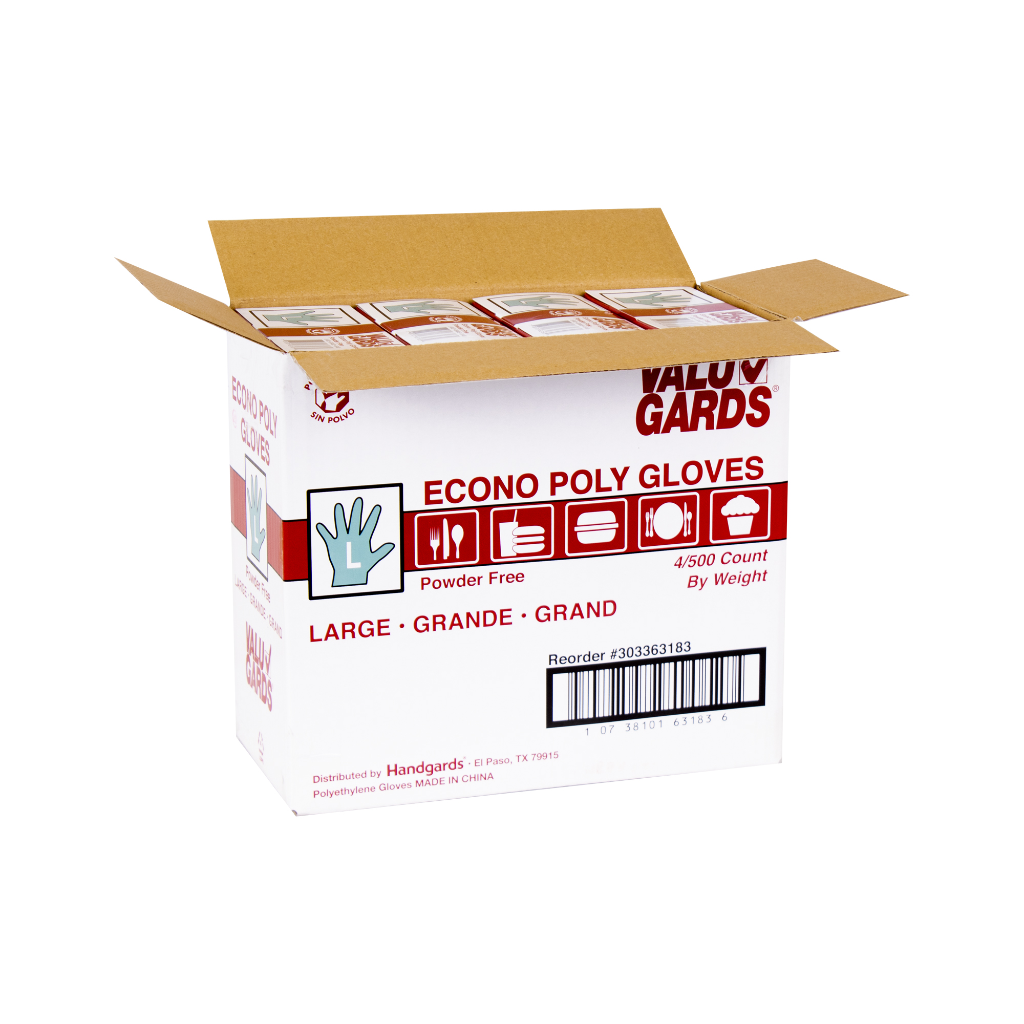 GLOVE VALU GARD POLY LRG CLR