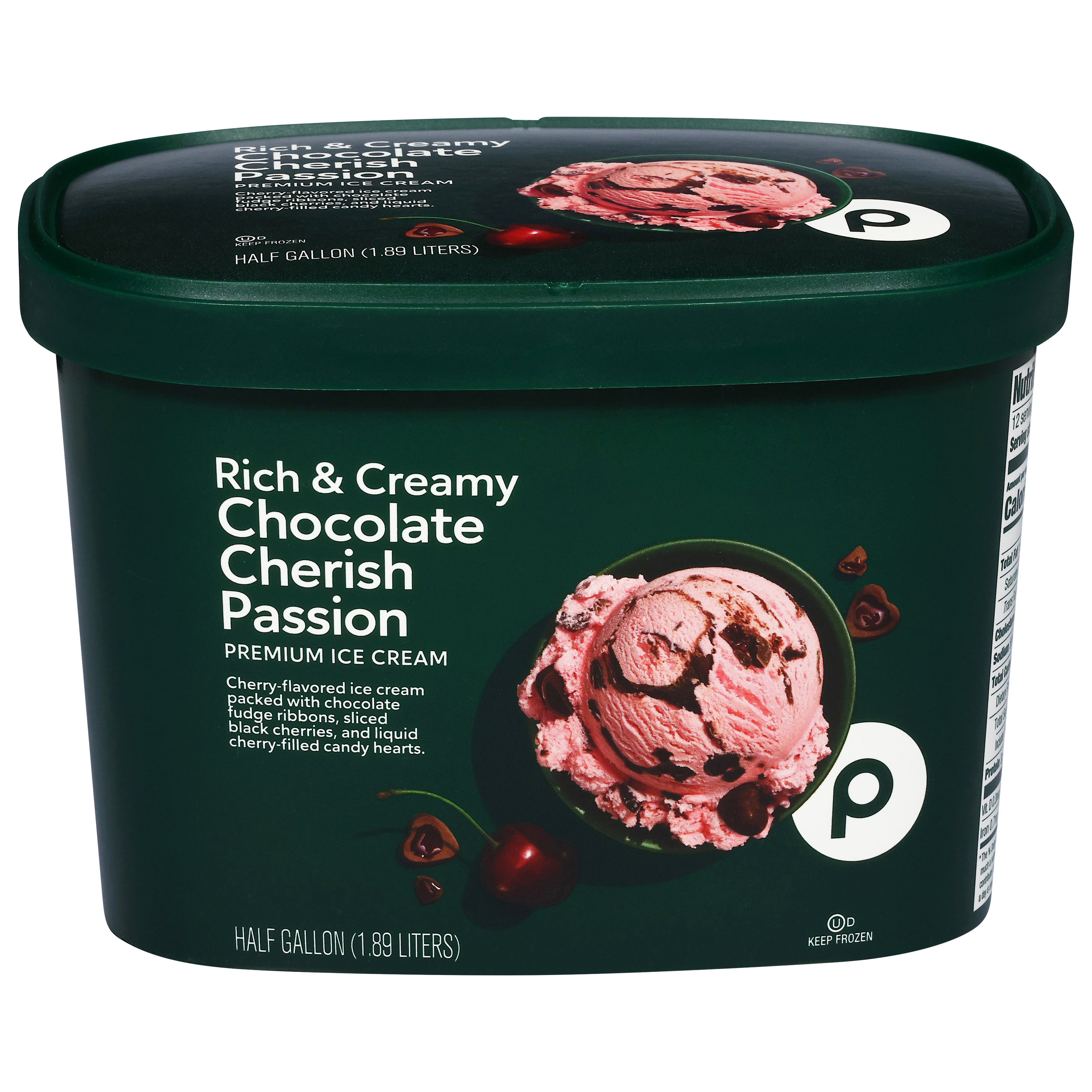 Publix Rich & Creamy Premium Chocolate Cherish Passion Ice Cream