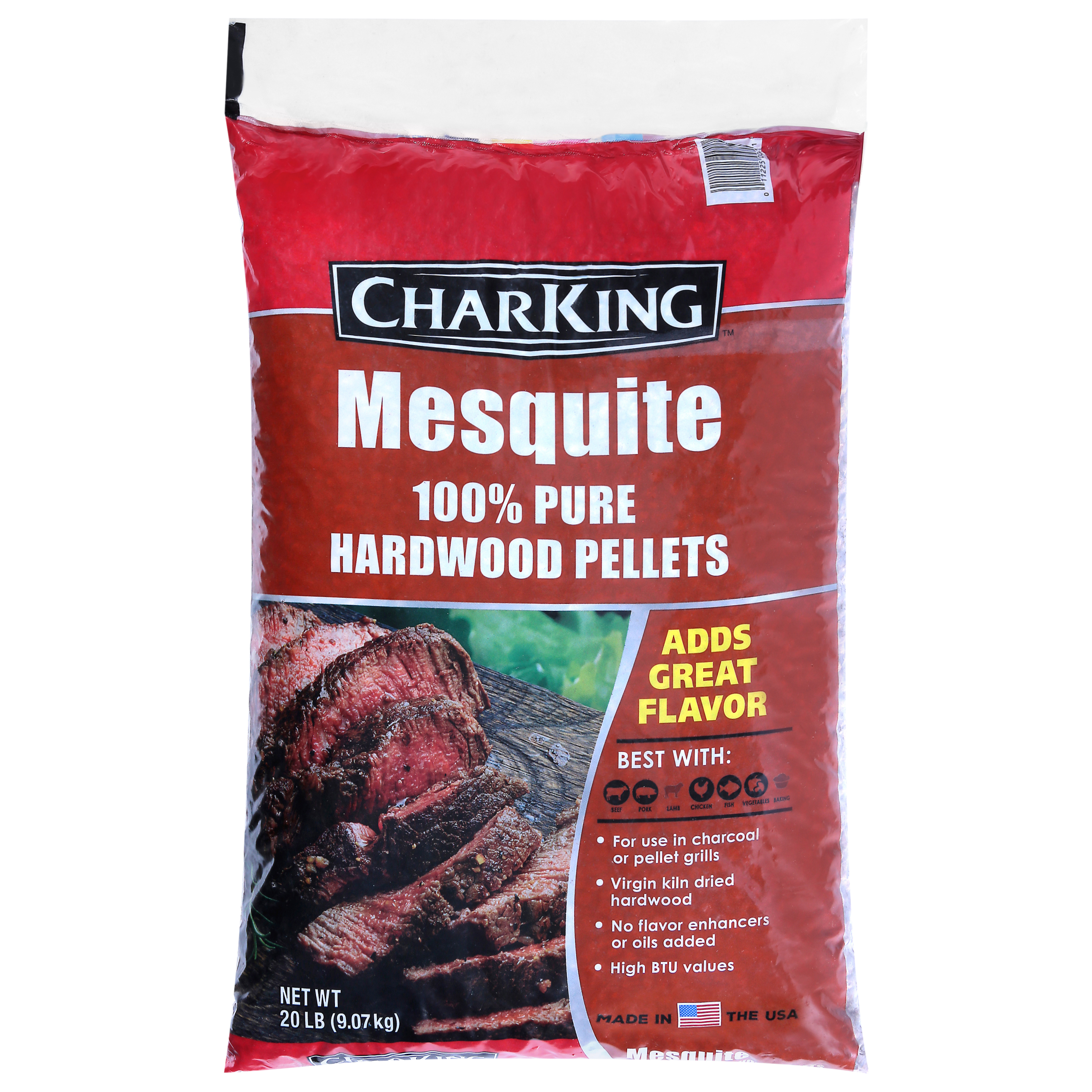 CharKing 100% Pure Mesquite Hardwood Pellets 20 lb