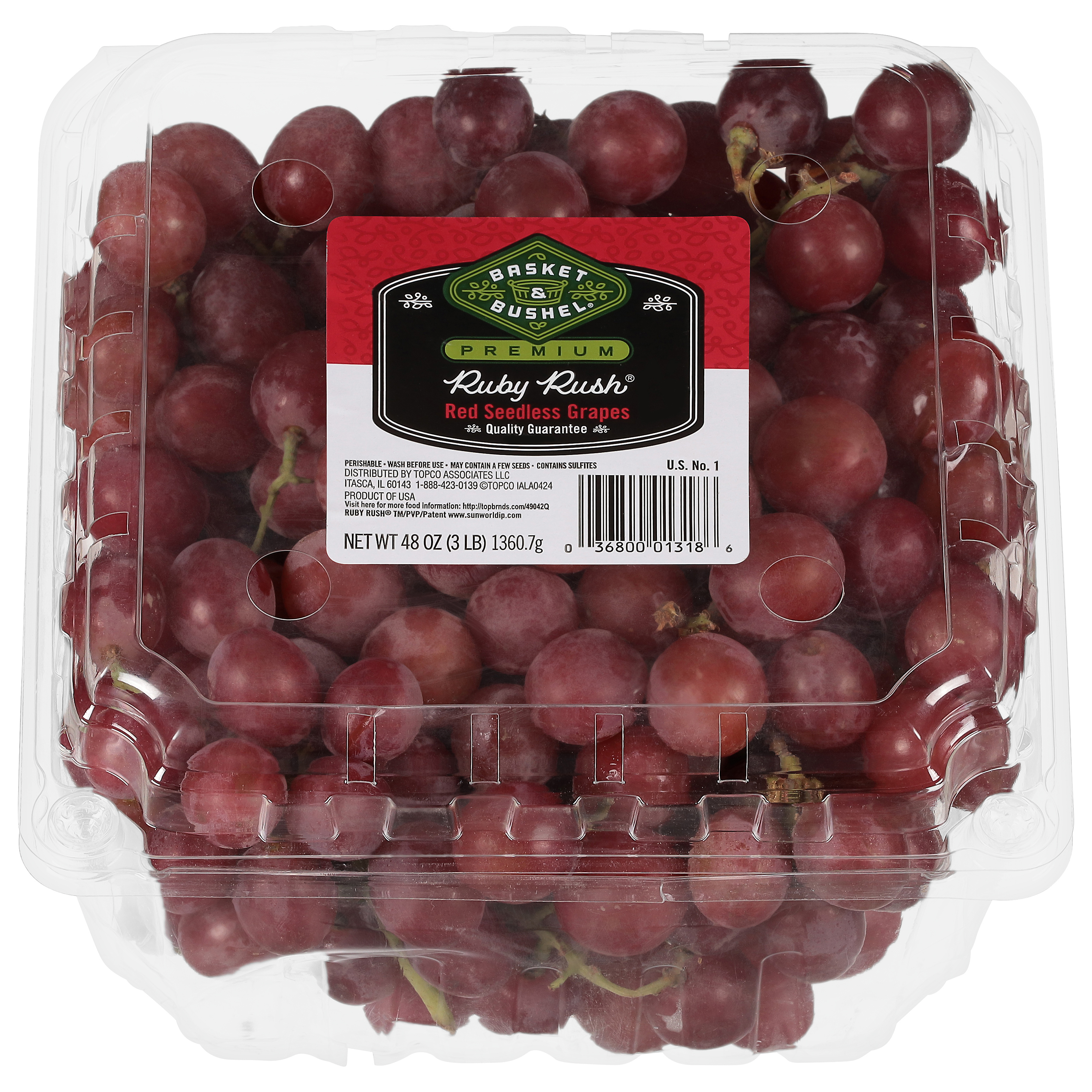 Basket & Bushel Premium Ruby Rush Seedless Red Grapes 48 oz