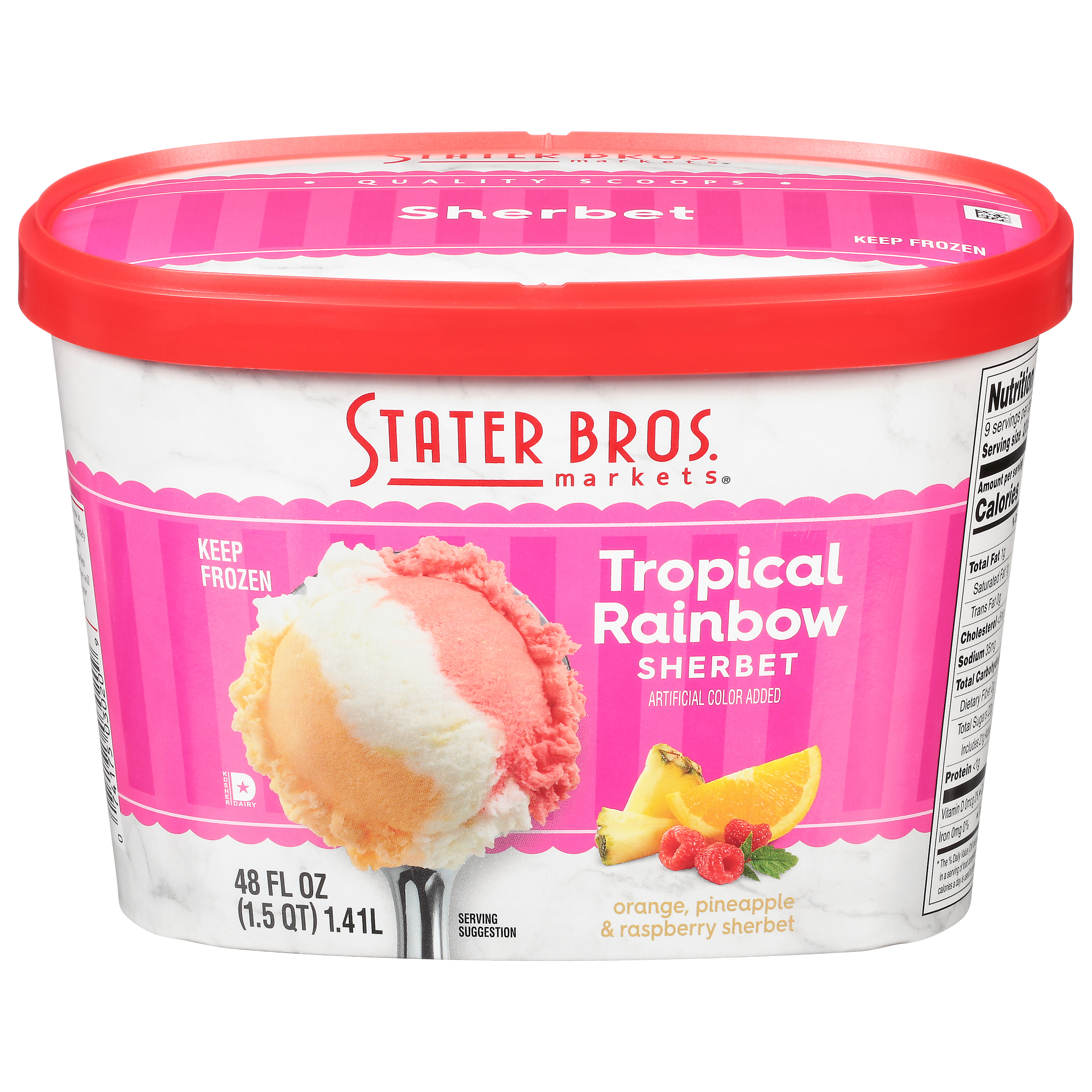 Stater Bros. Markets Tropical Rainbow Sherbet 48 oz Cup\tub