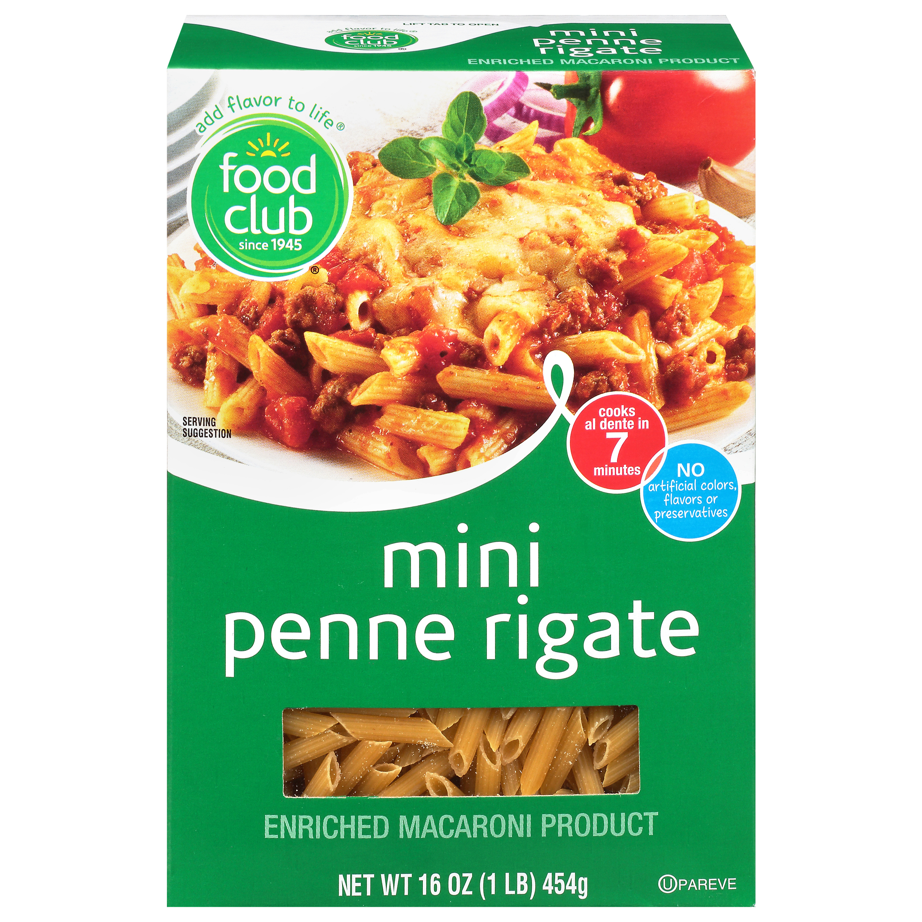 Food Club Mini Penne Rigate 16 oz