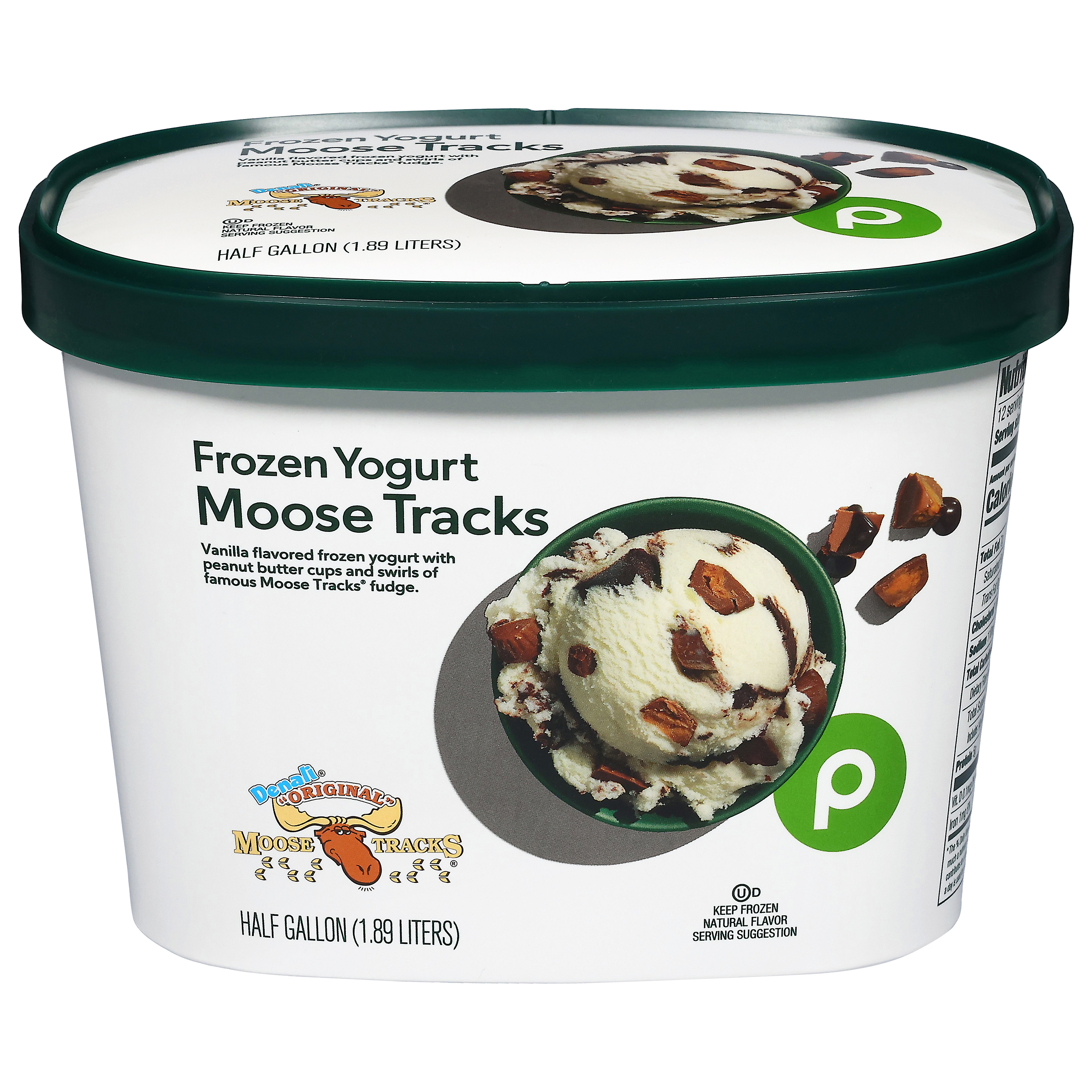 Publix Moose Tracks Frozen Yogurt 0.5 gal