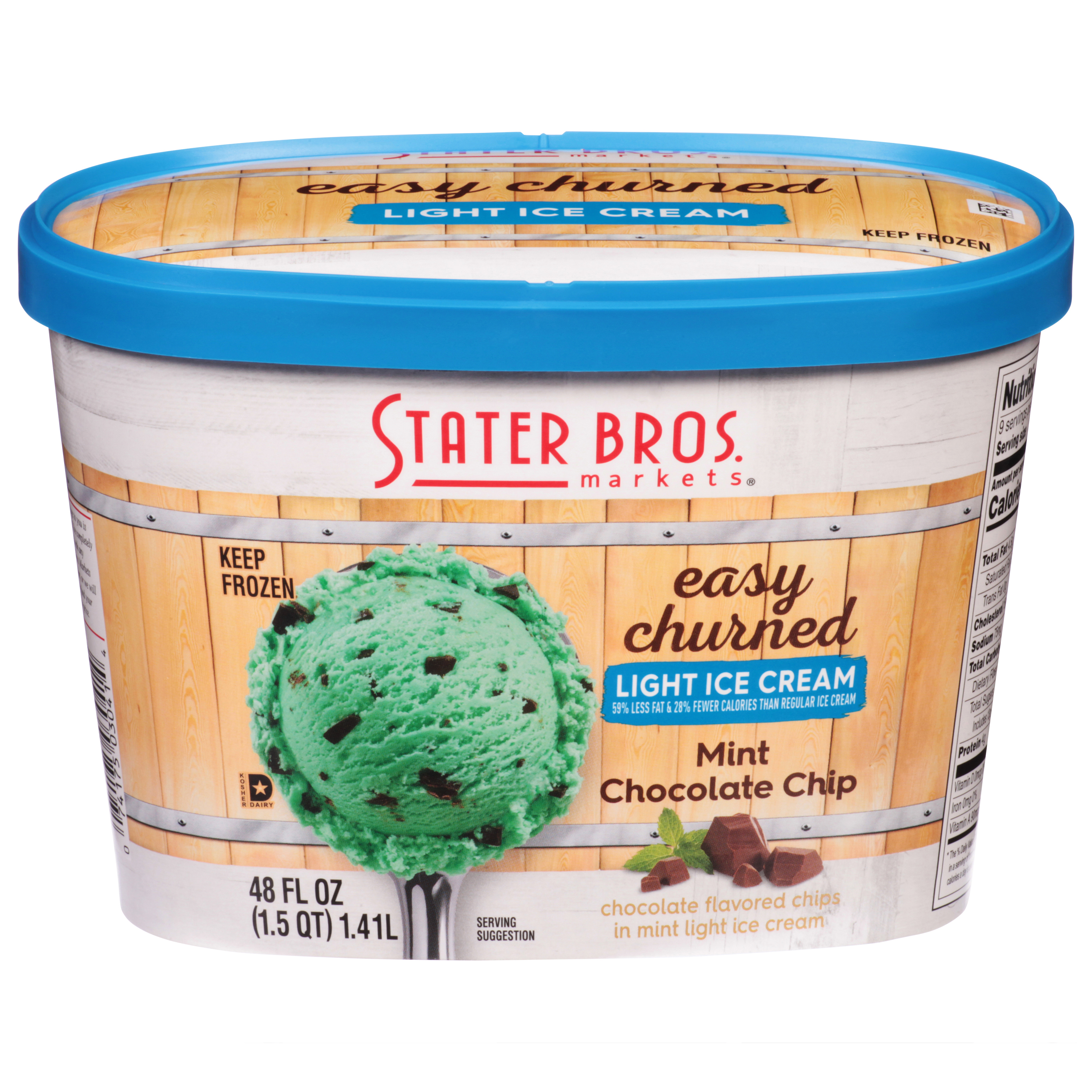 Stater Bros. Markets Easy Churned Mint Chocolate Chip Light Ice Cream 48 fl  oz