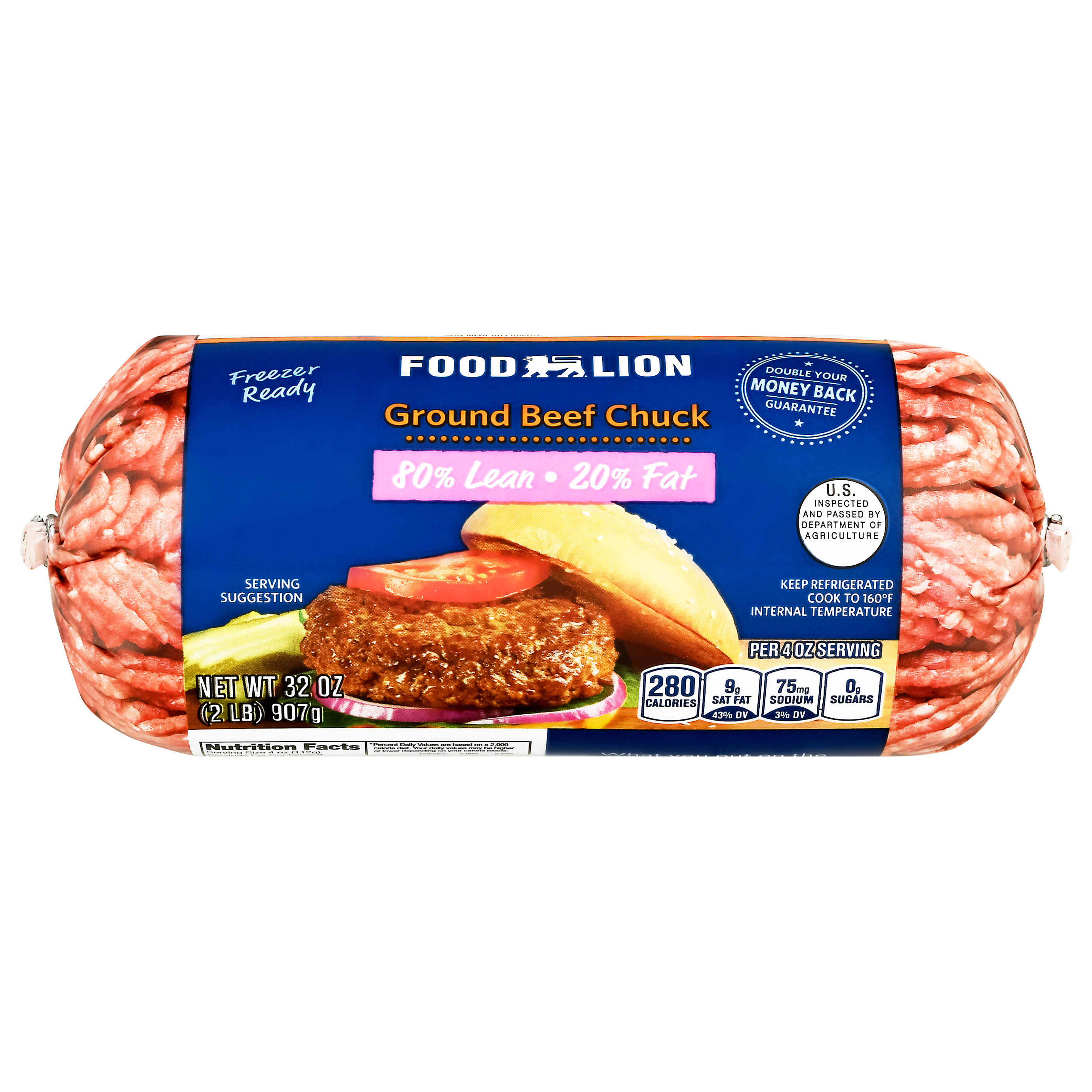 Calories in 1 lb of Ground Beef (80% Lean / 20% Fat) and Nutrition Facts