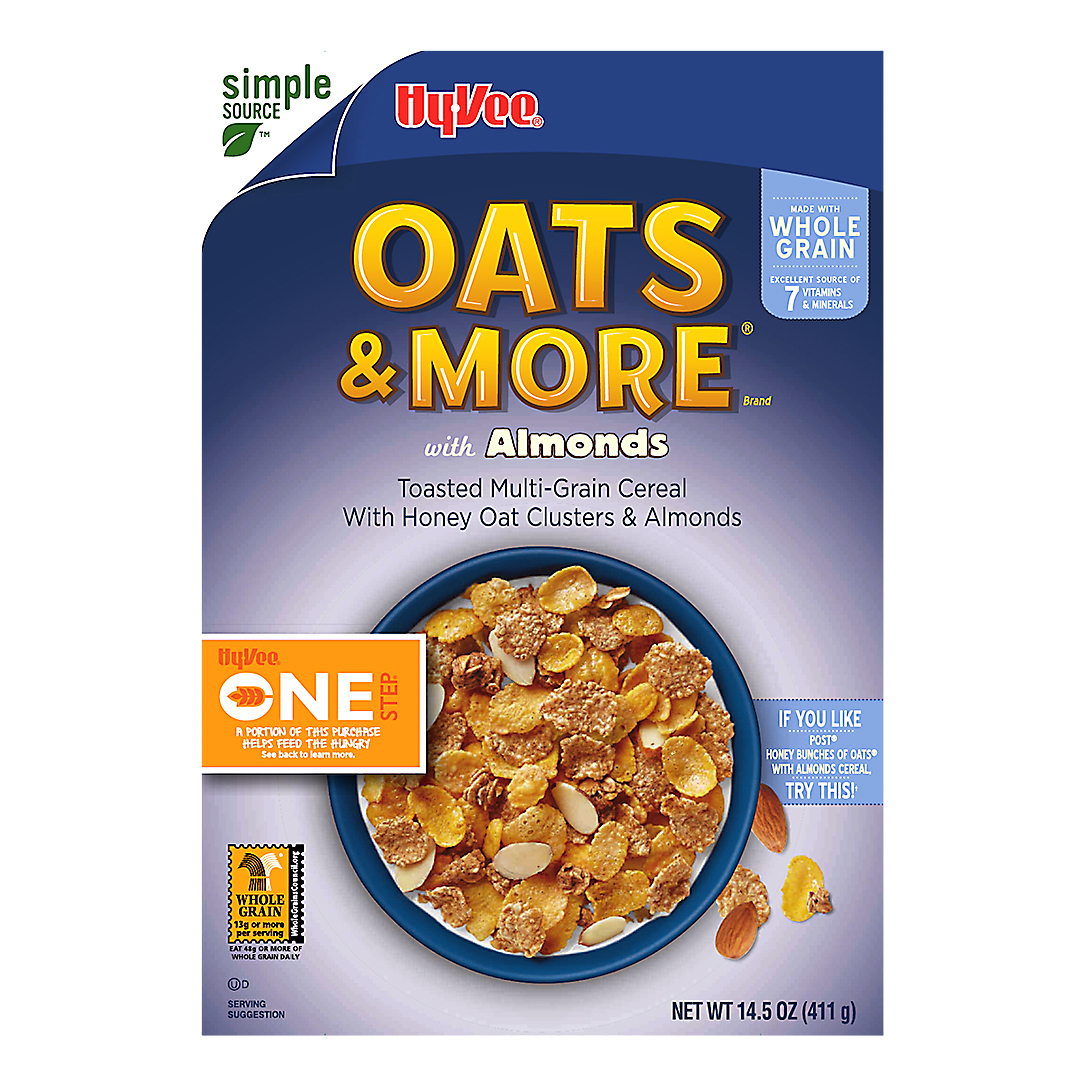 Hy-Vee Oats & More With Almonds Cereal 14.5 oz