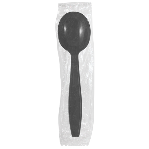 SOUP SPOON WRAPPED BLACK