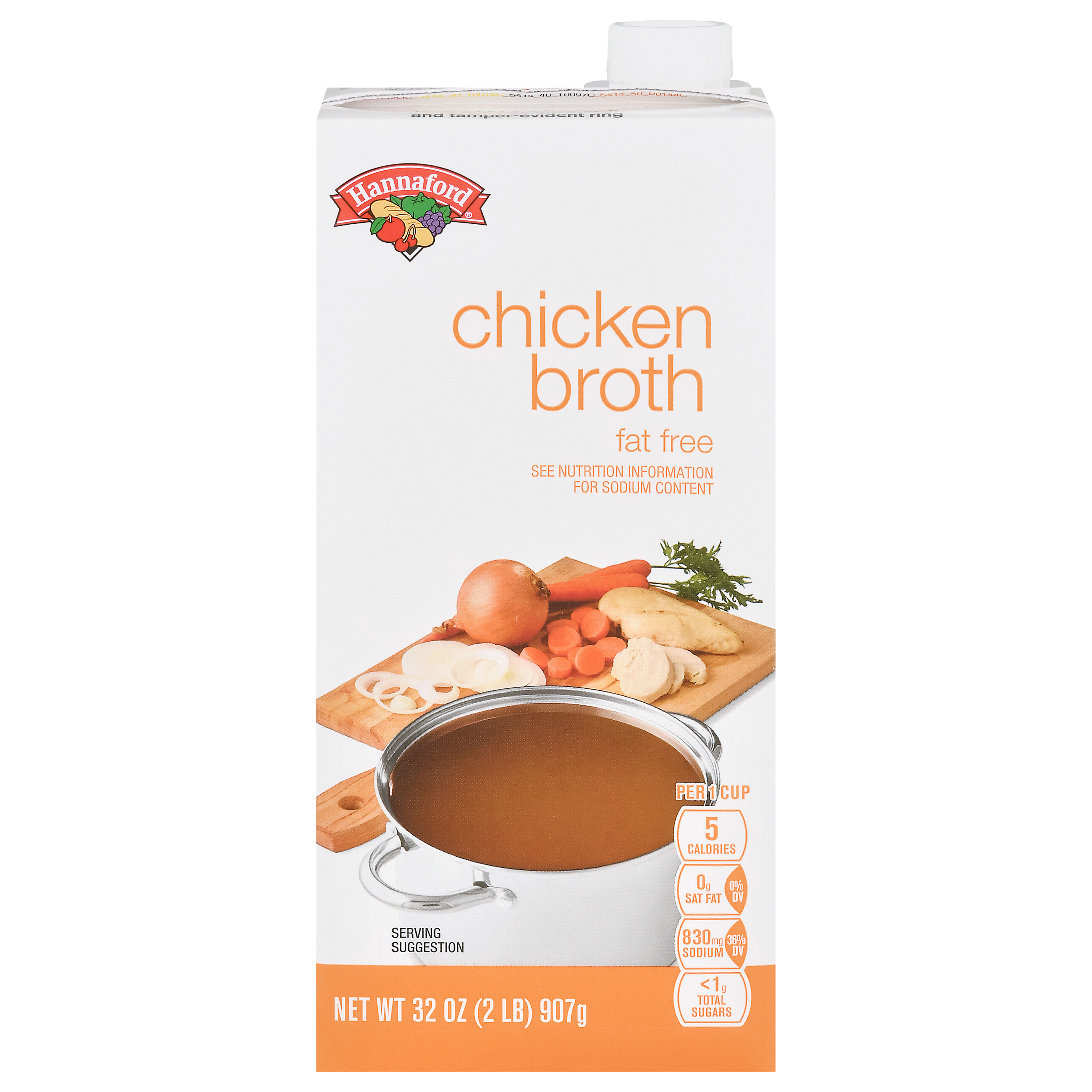 Hannaford Fat Free Chicken Broth 32 oz