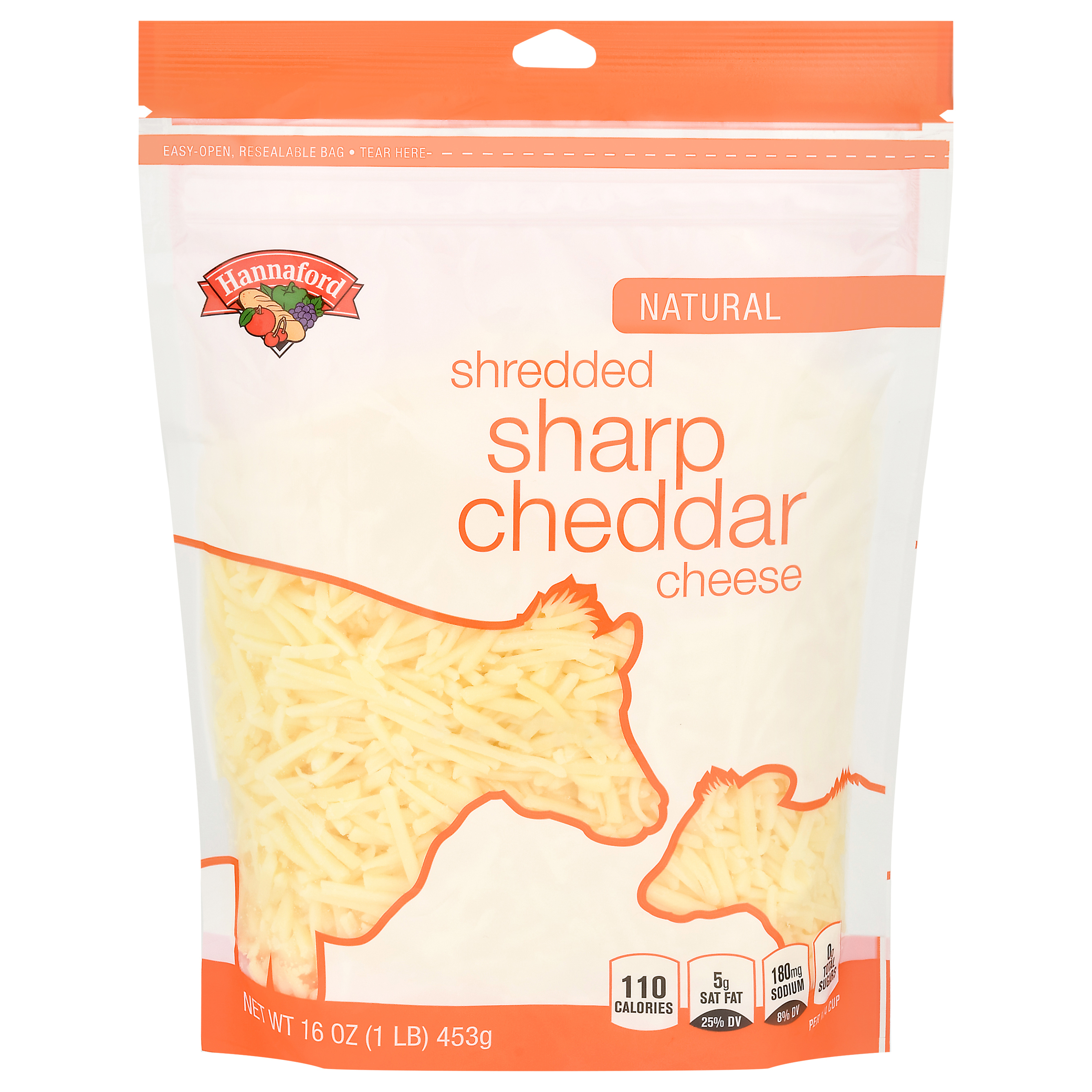 Hannaford Natural Shredded Sharp Cheddar Cheese 16 oz