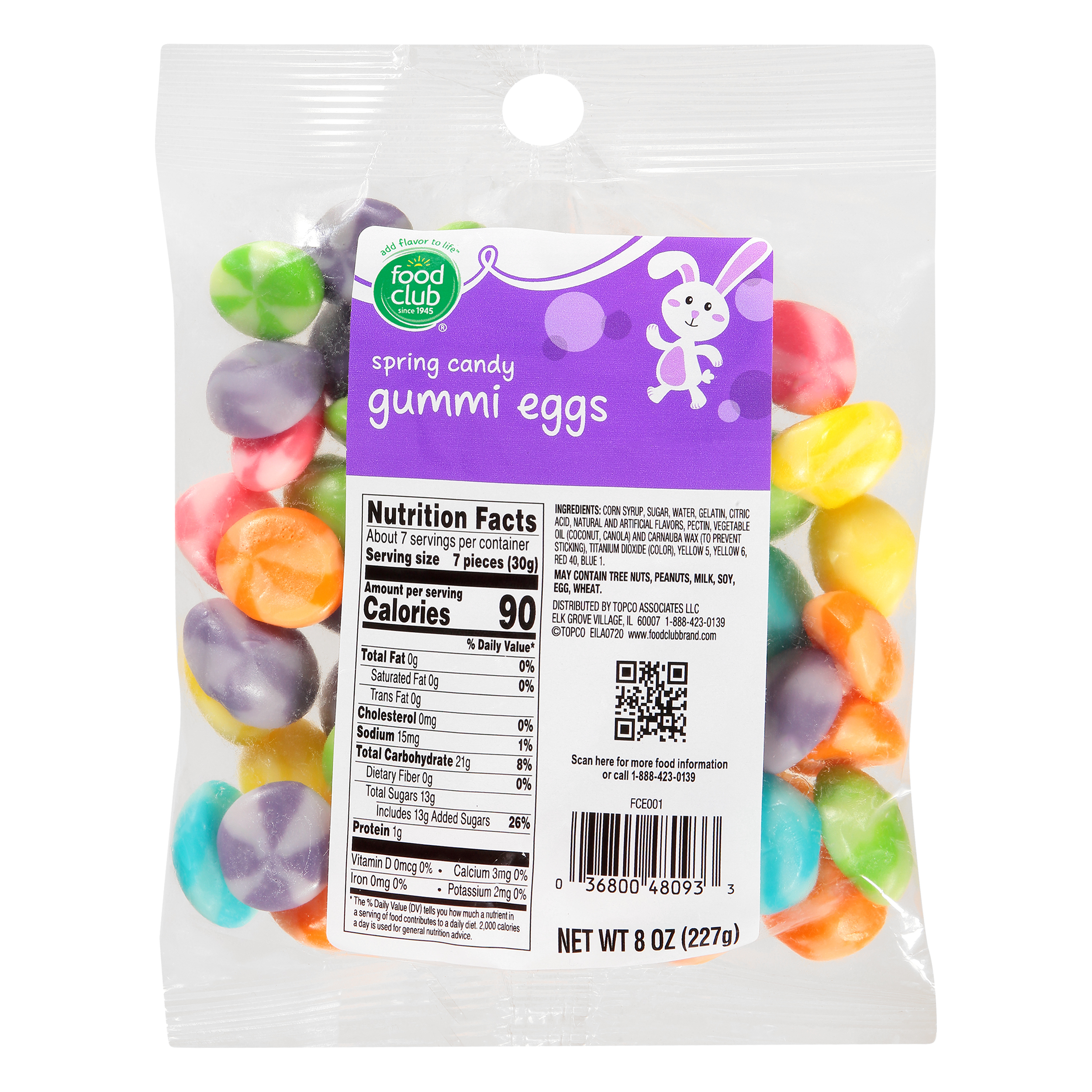 Food Club Gummi Eggs 8 oz Bag