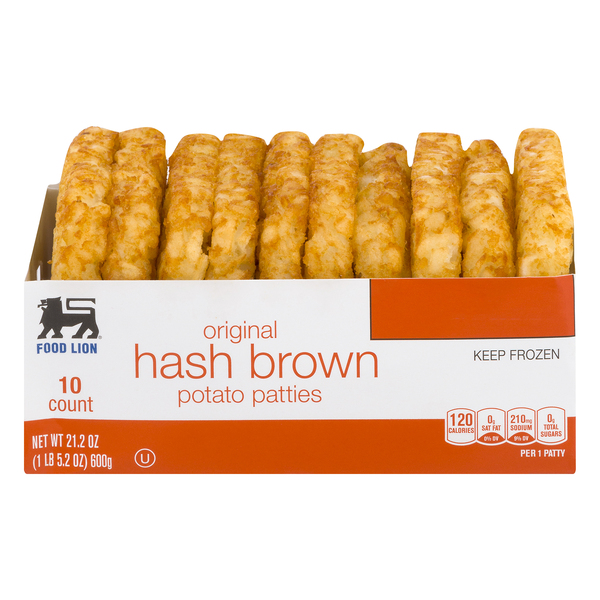 Food Lion Hash Brown Original Potato Patties 10 ea OVERWRAP
