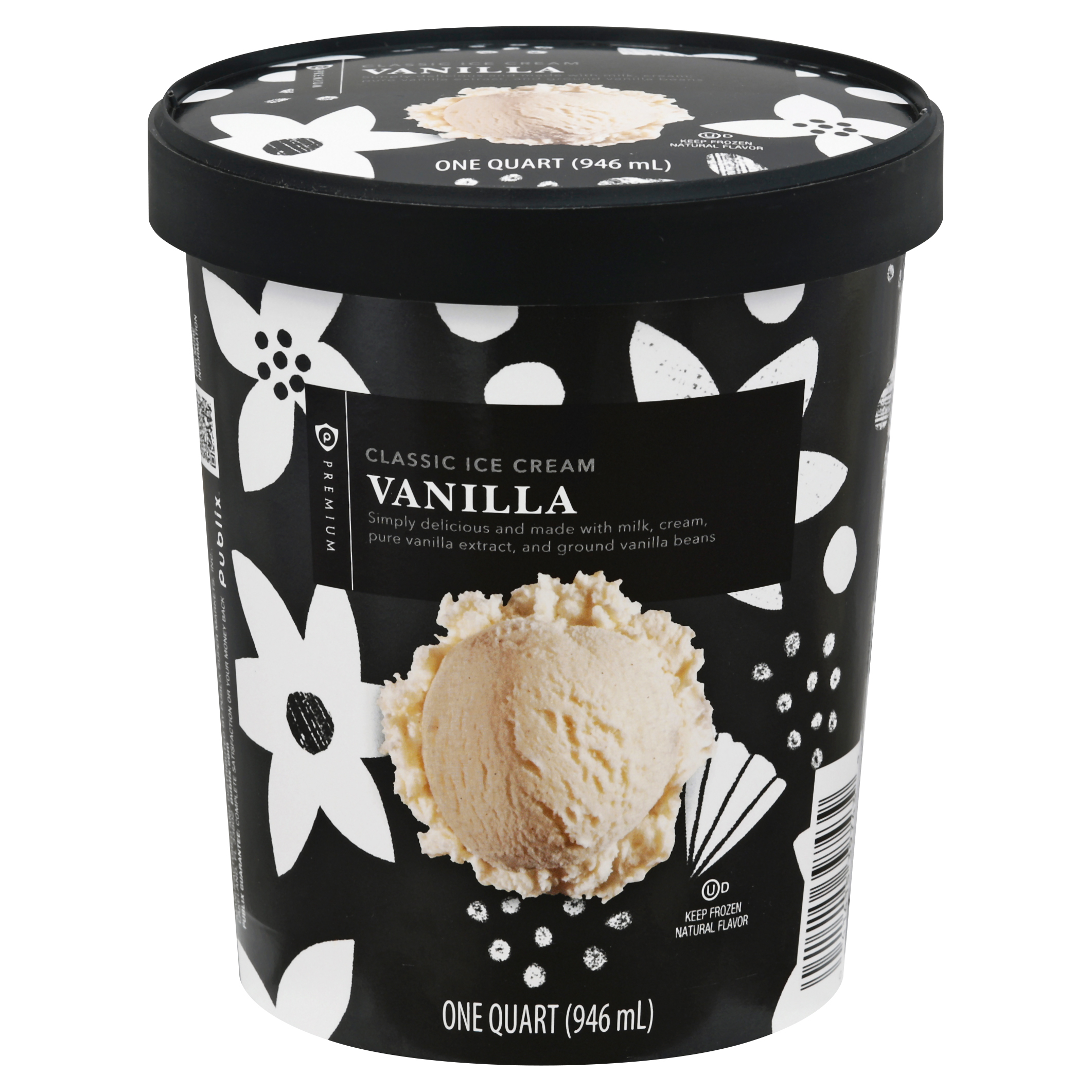 Publix Premium Classic Vanilla Ice Cream 1 qt CUP TUB