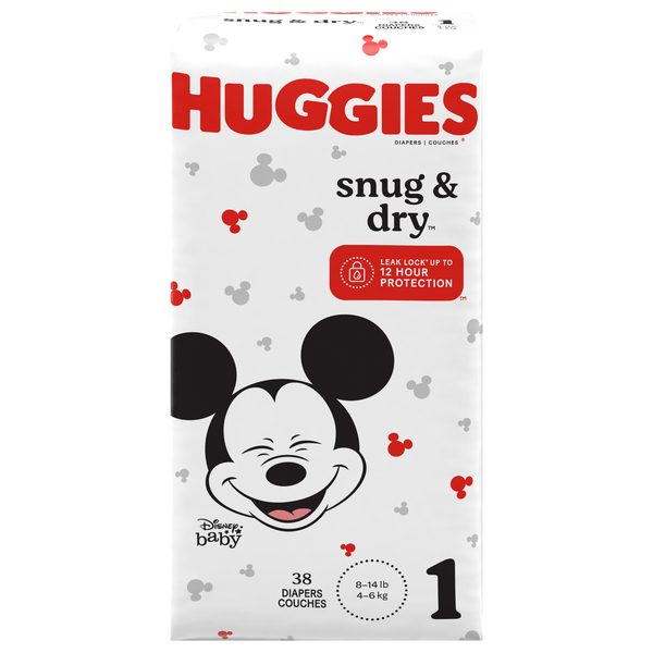  Huggies Snug & Dry Diapers, Size 1, 100 Count : Baby