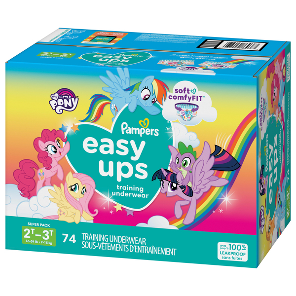 Pampers Easy Ups Training Pants Girls 2T-3T (16-34 lbs), 74 count - Foods  Co.