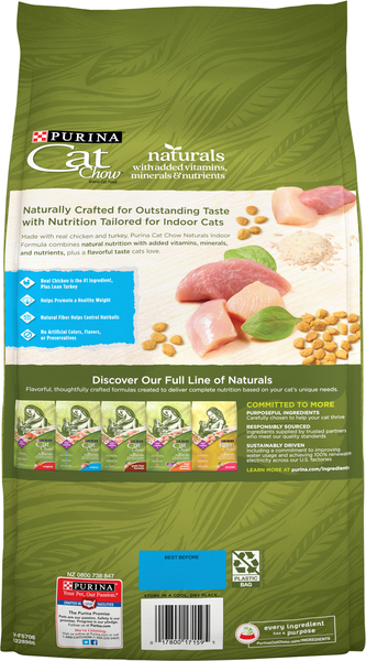 Purina Cat Chow Naturals Indoor Chicken Turkey Adult Dry Cat Food 6.3 lb bag Stop Shop