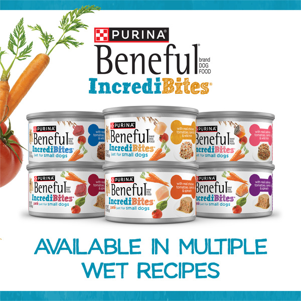 Purina Beneful IncrediBites Small Dogs Chicken Bacon Adult Wet Dog Food 3.5 oz can Stop Shop