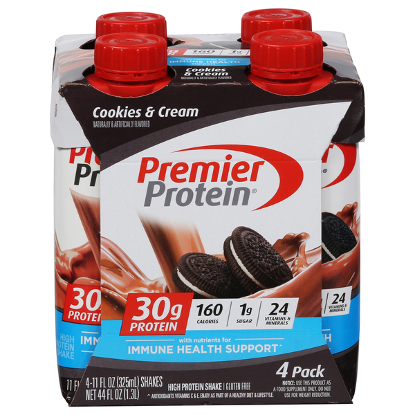 Premier Protein Shake, 30 Grams of Protein, Chocolate, 11 oz, 4 ct