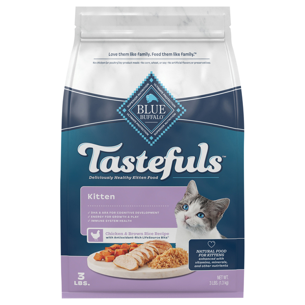 BLUE Tastefuls Chicken Brown Rice Dry Kitten Food 3 lb bag Stop Shop