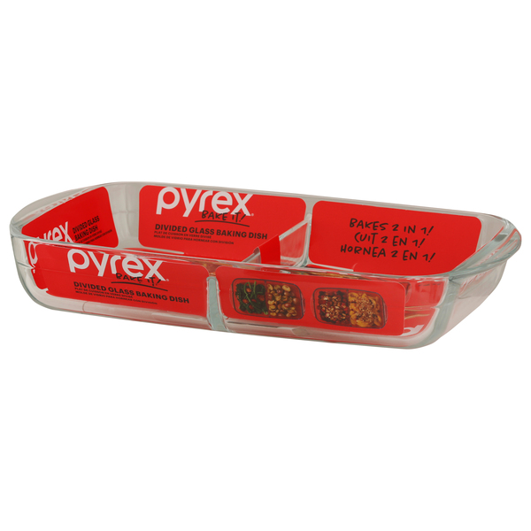 Pyrex Divided Glass Baking Dish, 8 x 12