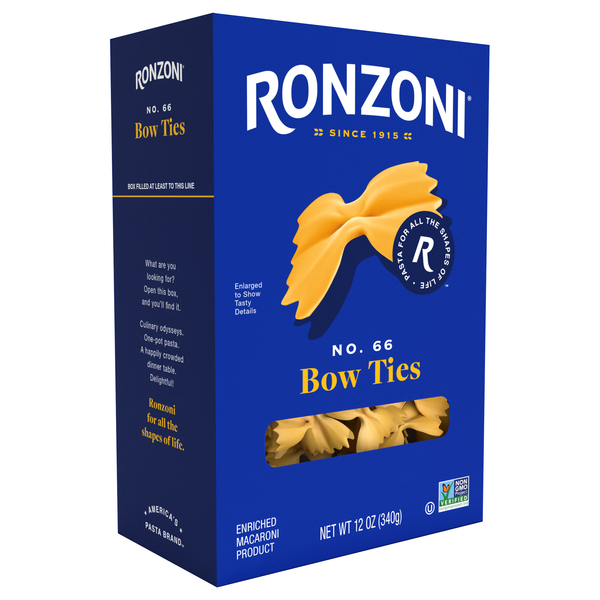 Ronzoni Bow Ties Pasta No. 66 - 12 oz box | Food Lion