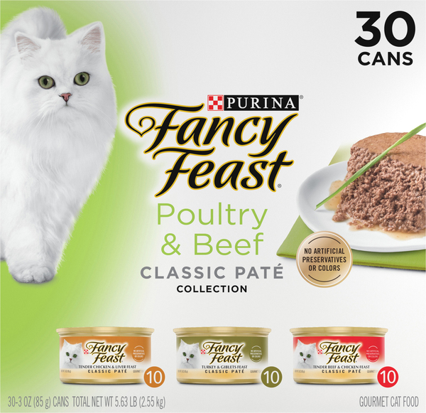 Fancy Feast Classic Pate Collection Poultry Beef Wet Cat Food 30 ct 5.63 lb box Stop Shop