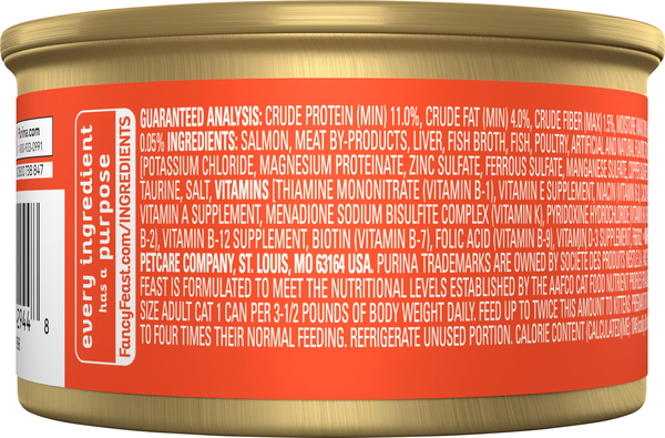 Fancy Feast Wet Cat Food Classic Pate Savory Salmon Feast 3 oz