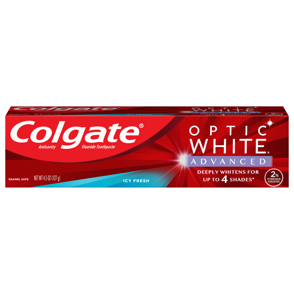 Colgate Optic White Advanced Whitening Toothpaste Icy Fresh - 4.5 oz box