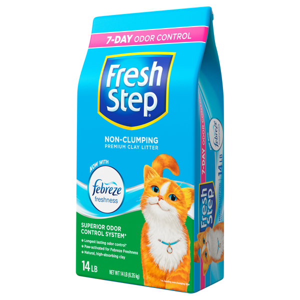 Unused cat litter in garden outlet