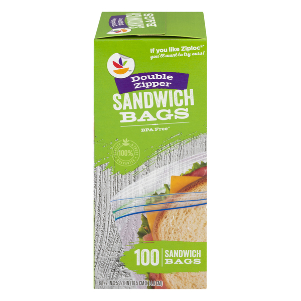 Stop Shop Double Zipper Sandwich Bags 100 ct box Stop Shop