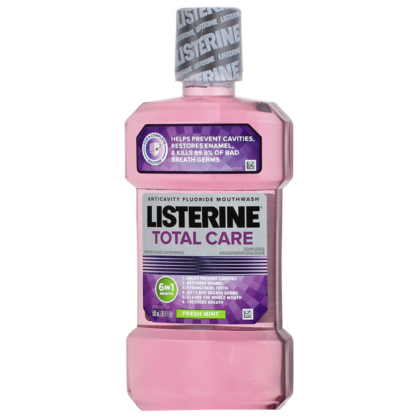 Listerine Total Care Zero Anticavity Mouthwash For Fresher Breath, Fresh  Mint, 500 ml (Pack of 2)