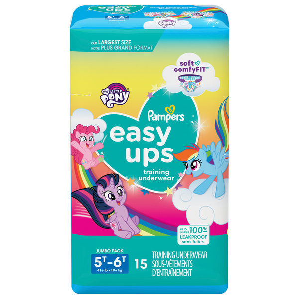Pampers Easy Ups My Little Pony 5T-6T Girls Training Underwear Jumbo Pack -  15 ct pkg