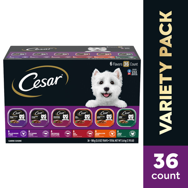 CESAR Classic Loaf in Sauce Variety Pack Adult Wet Dog Food 36 ct 7.93 lb box MARTIN S
