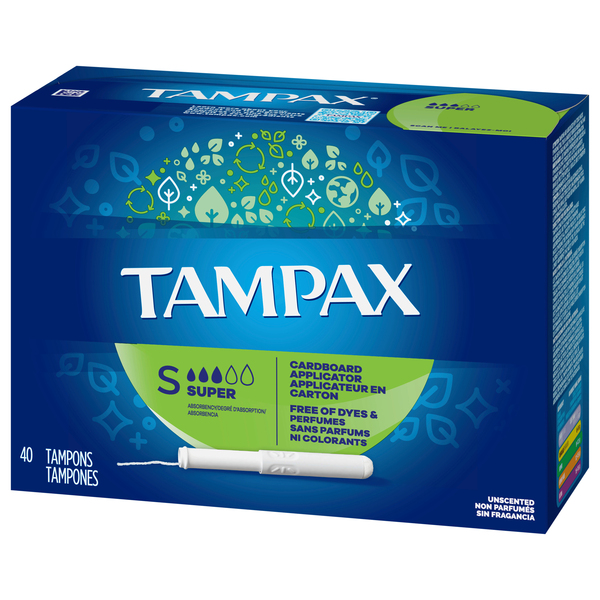 Tampax Pearl TriplePack Tampons, Regular/Super/Super Plus, Unscented, 34 Ea  