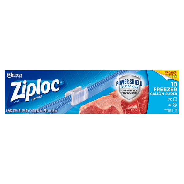Ziploc Slider Gallon Freezer Storage Bags, 10 ct - Kroger