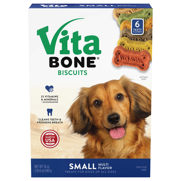 Vita Bone Biscuits Dog Treats Multi Flavor Small 24 oz box