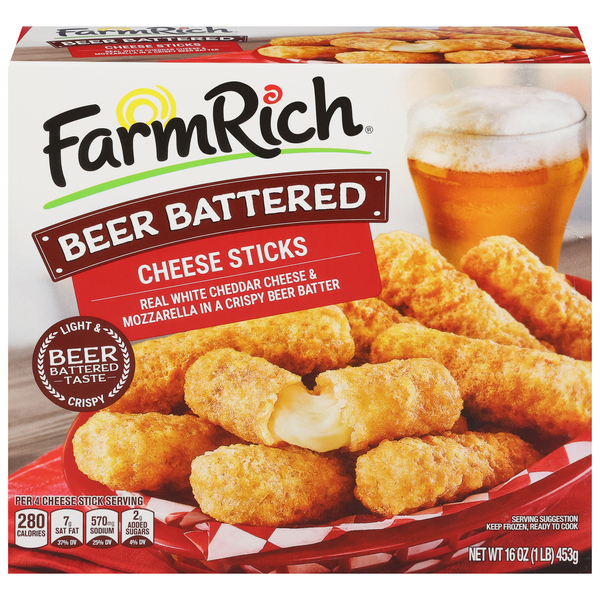 Farm Rich Beer Battered Cheese Sticks 16 oz box MARTIN S