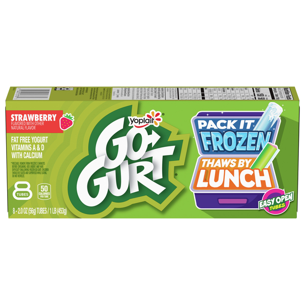 Yoplait Go GURT Fat Free Strawberry Yogurt Tubes 8 ct 16 oz