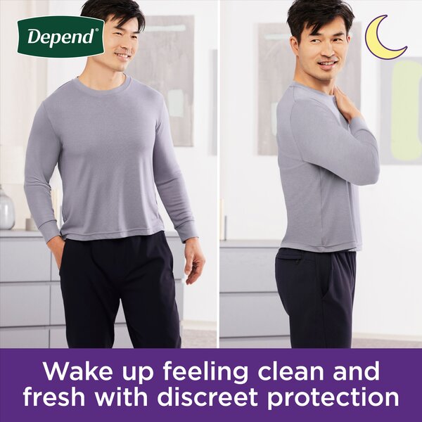 Depend Men's Fresh Protection Night Defense Incontinence Underwear S/M - 16  ct pkg