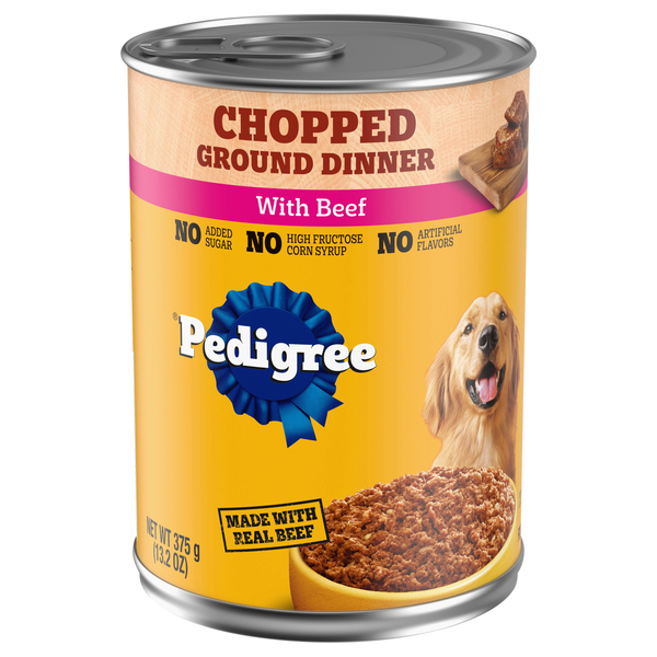 PEDIGREE Chopped Ground Dinner with Beef Adult Wet Dog Food 13.2 oz can Food Lion
