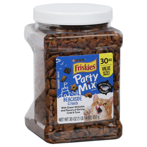 Friskies Party Mix Beachside Crunch Cat Treats Value Size 30 oz tub GIANT