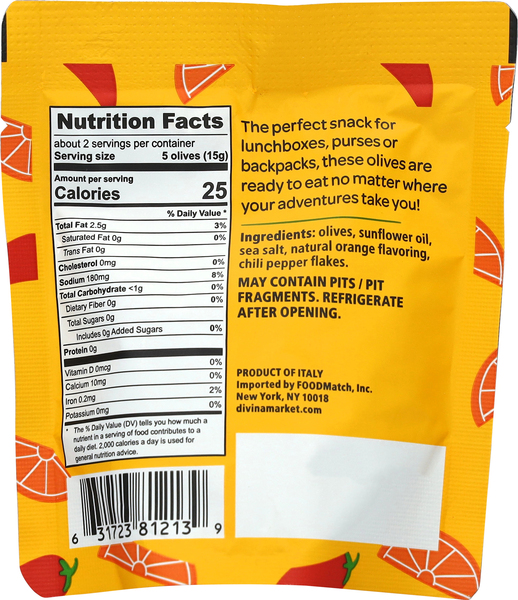 Divina On The Go Pitted Orange & Chili Olives | GIANT Food Stores